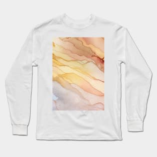 Abstract art in yellow and orange Long Sleeve T-Shirt